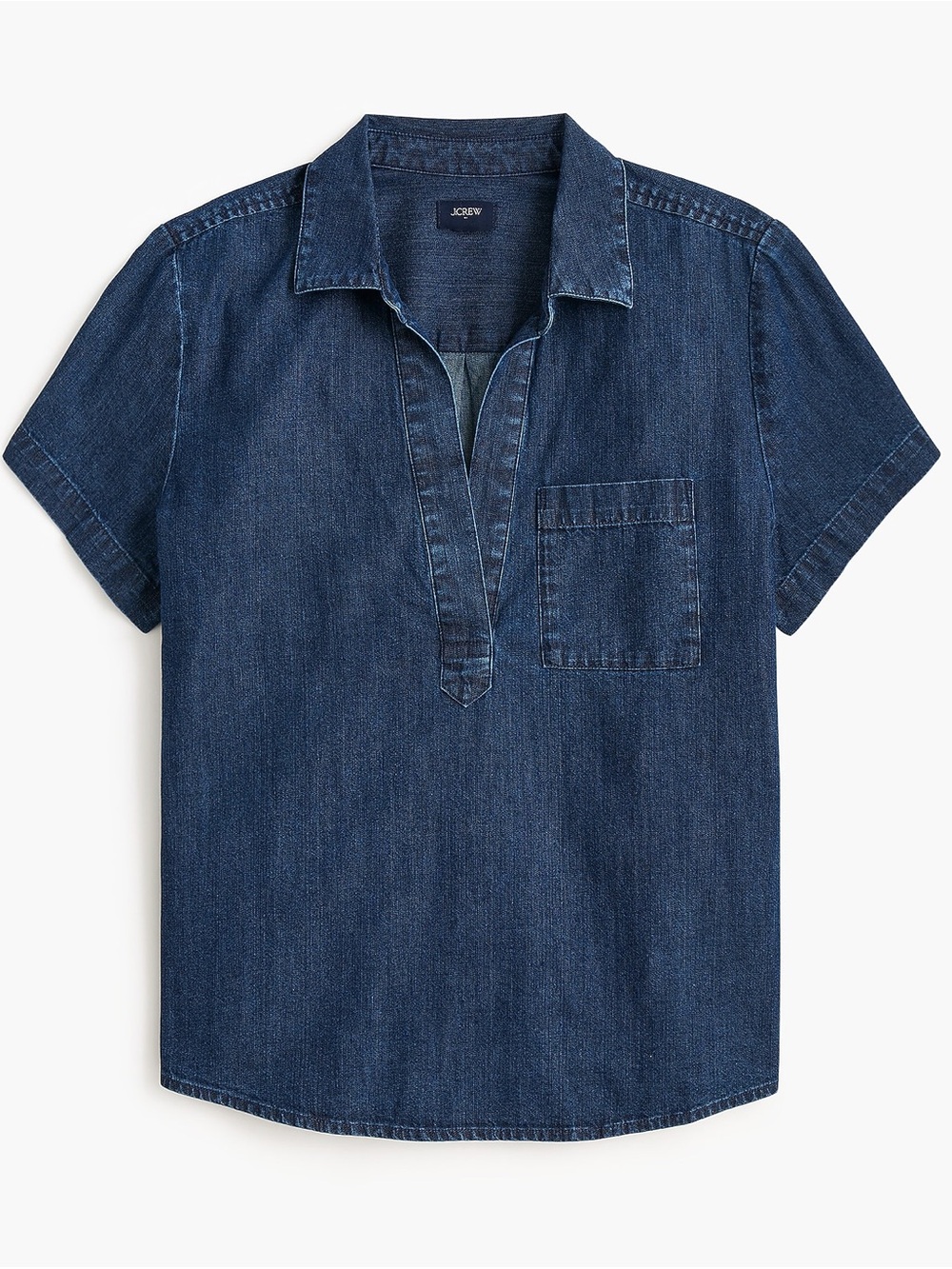J. Crew Factory Short-sleeve chambray popover top Sz. M